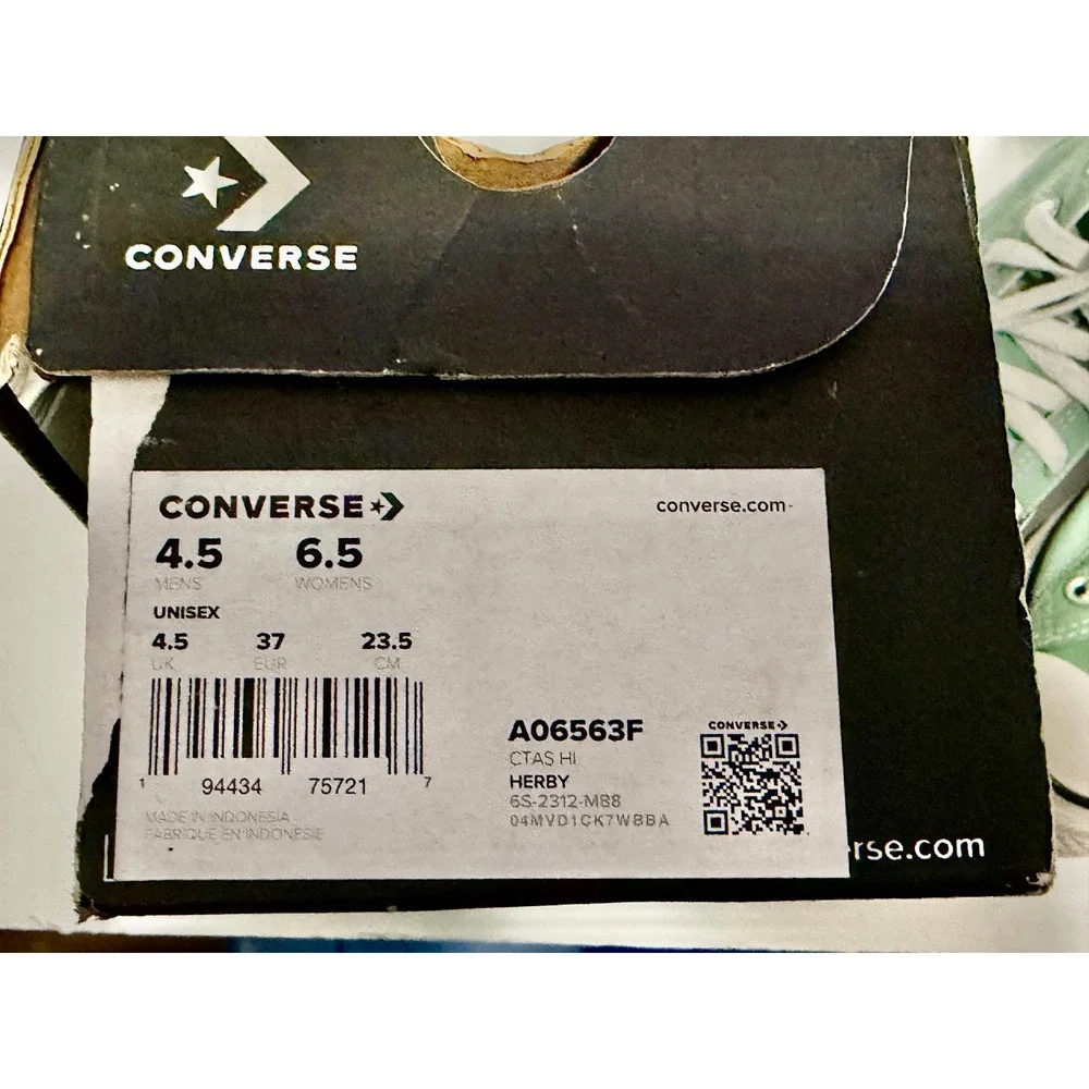 Converse Chuck Taylor All Star High‎ Top Herby Green Sneakers Mens 4.5 W 6.5 NIB
